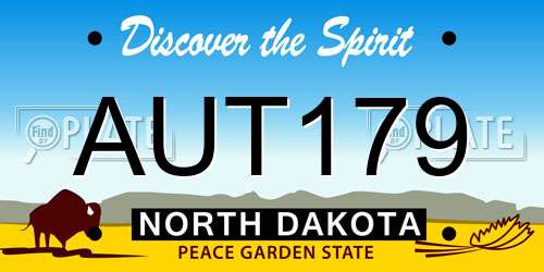 AUT179 North Dakota License Plate