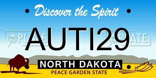 AUTI29 North Dakota License Plate