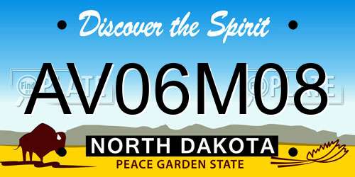AV06M08 North Dakota License Plate
