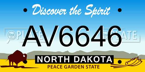 AV6646 North Dakota License Plate