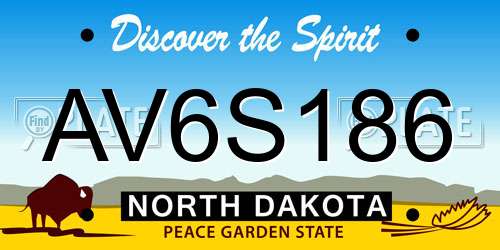 AV6S186 North Dakota License Plate