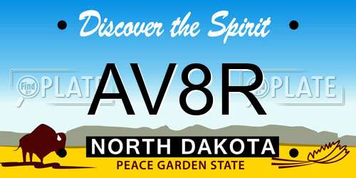 AV8R North Dakota License Plate