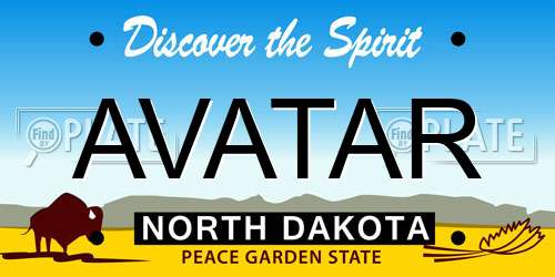 AVATAR North Dakota License Plate