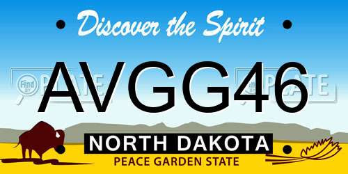 AVGG46 North Dakota License Plate
