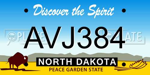 AVJ384 North Dakota License Plate