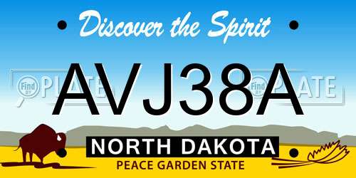 AVJ38A North Dakota License Plate