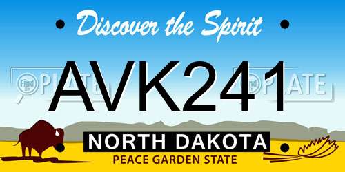 AVK241 North Dakota License Plate