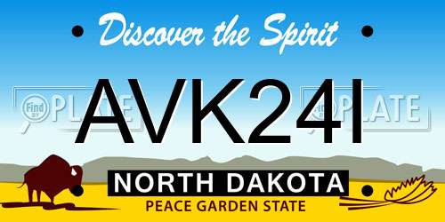 AVK24I North Dakota License Plate