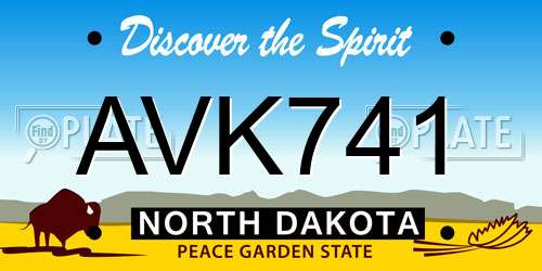 AVK741 North Dakota License Plate