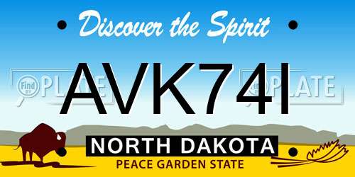 AVK74I North Dakota License Plate