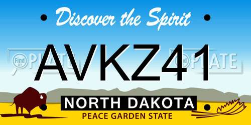 AVKZ41 North Dakota License Plate