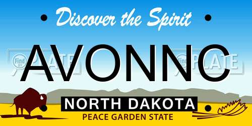 AVONNC North Dakota License Plate