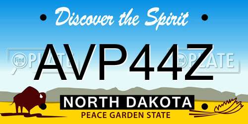 AVP44Z North Dakota License Plate