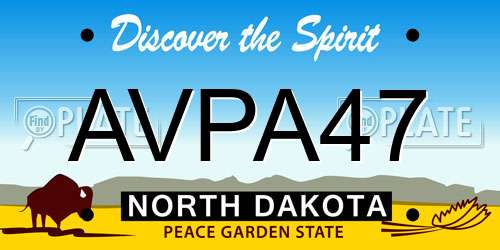 AVPA47 North Dakota License Plate