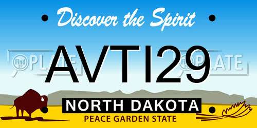 AVTI29 North Dakota License Plate