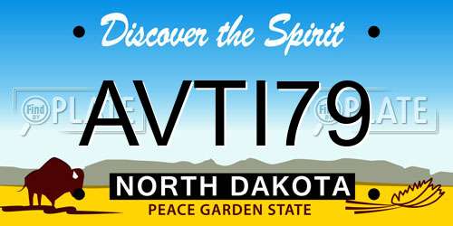 AVTI79 North Dakota License Plate