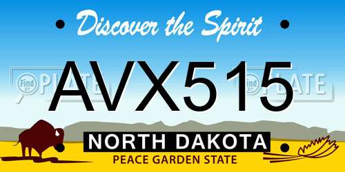 AVX515 North Dakota License Plate