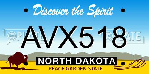 AVX518 North Dakota License Plate