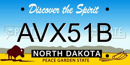 AVX51B North Dakota License Plate