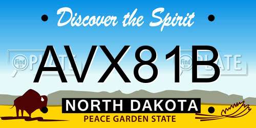 AVX81B North Dakota License Plate