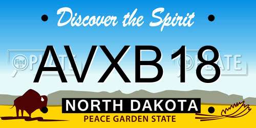 AVXB18 North Dakota License Plate
