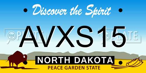AVXS15 North Dakota License Plate