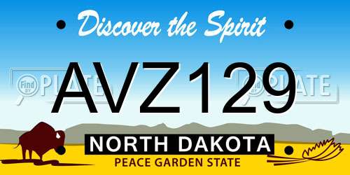 AVZ129 North Dakota License Plate