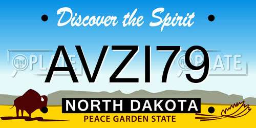 AVZI79 North Dakota License Plate
