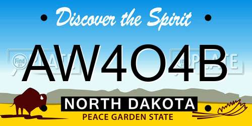 AW4O4B North Dakota License Plate