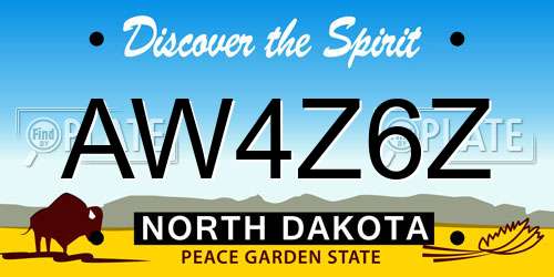 AW4Z6Z North Dakota License Plate