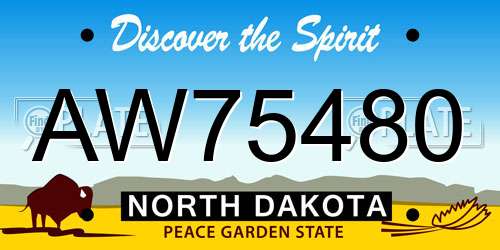 AW75480 North Dakota License Plate