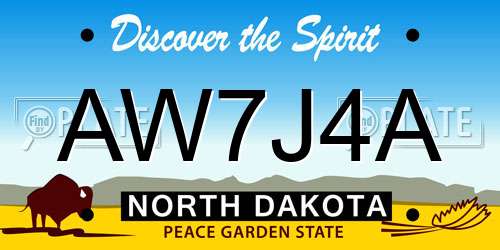 AW7J4A North Dakota License Plate