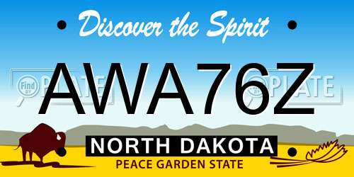 AWA76Z North Dakota License Plate
