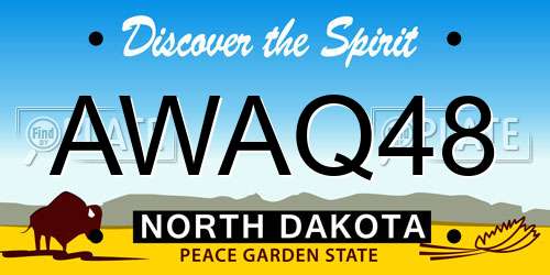 AWAQ48 North Dakota License Plate