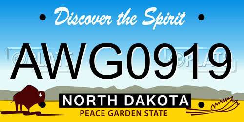 AWG0919 North Dakota License Plate