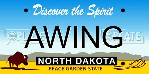 AWING North Dakota License Plate