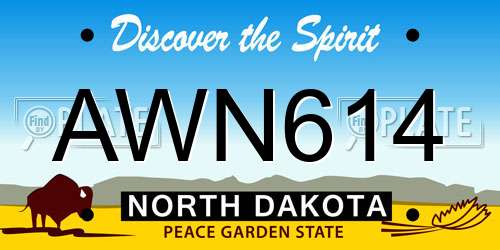 AWN614 North Dakota License Plate