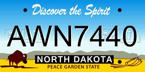 AWN7440 North Dakota License Plate