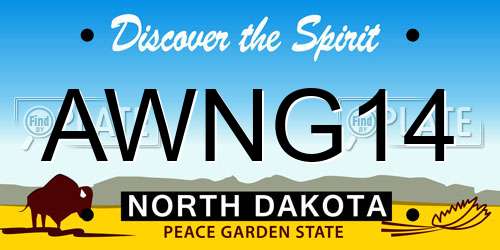 AWNG14 North Dakota License Plate