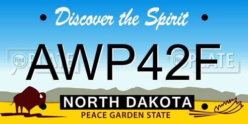 AWP42F North Dakota License Plate
