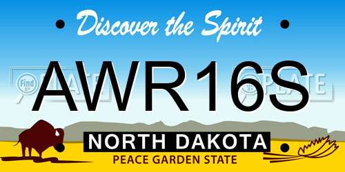 AWR16S North Dakota License Plate