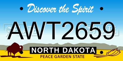 AWT2659 North Dakota License Plate