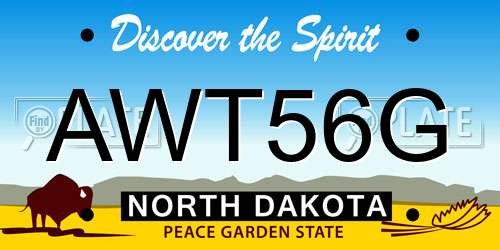 AWT56G North Dakota License Plate