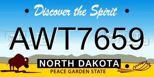 AWT7659 North Dakota License Plate