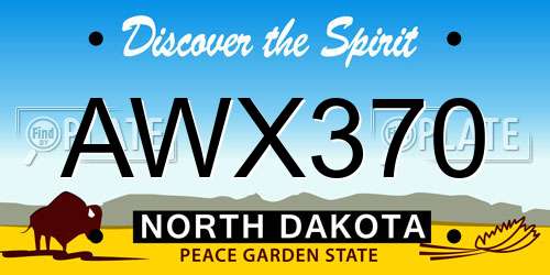 AWX370 North Dakota License Plate