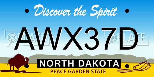 AWX37D North Dakota License Plate