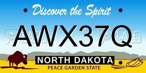 AWX37Q North Dakota License Plate