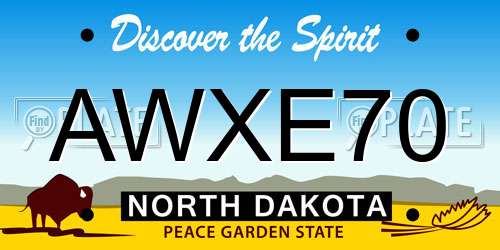 AWXE70 North Dakota License Plate