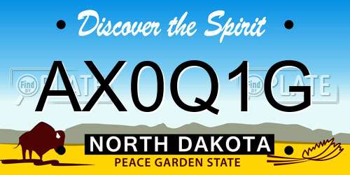 AX0Q1G North Dakota License Plate