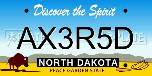 AX3R5D North Dakota License Plate